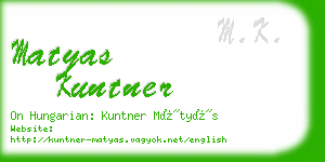 matyas kuntner business card